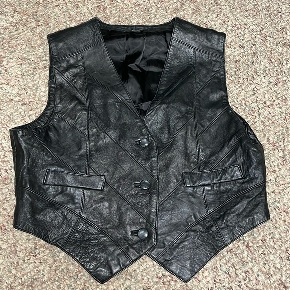 Vintage leather vest - Picture 1 of 8